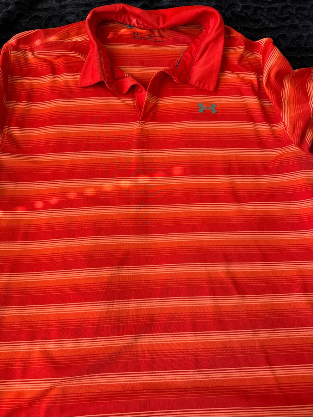 Under Armour Men’s Red & Orange Striped Polo